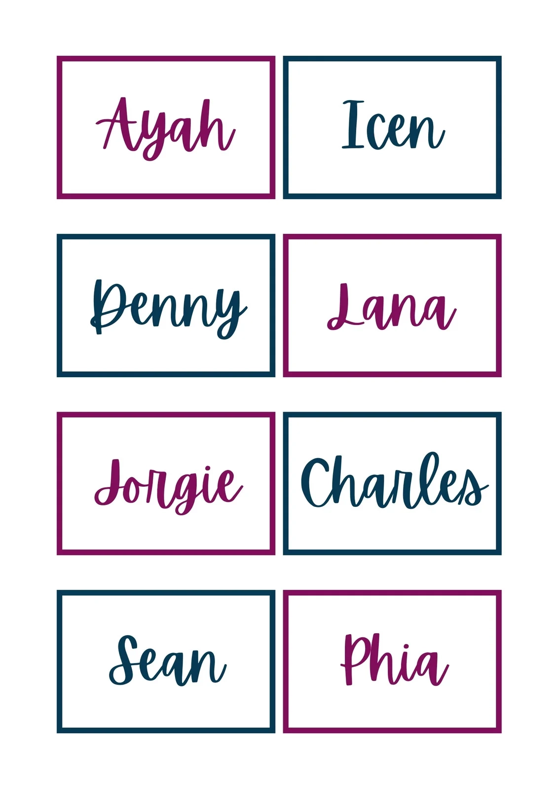 Free Printable Blank Name Tags