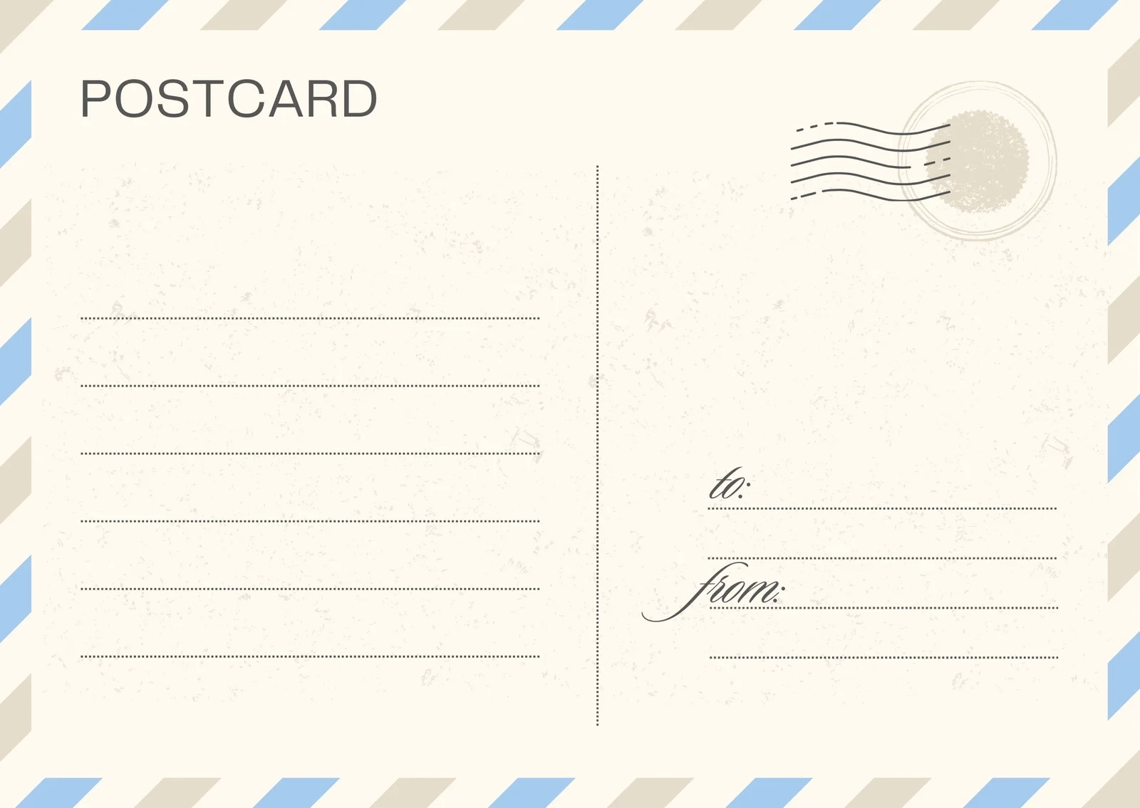 Free Printable Customizable Vintage Postcard Templates Canva