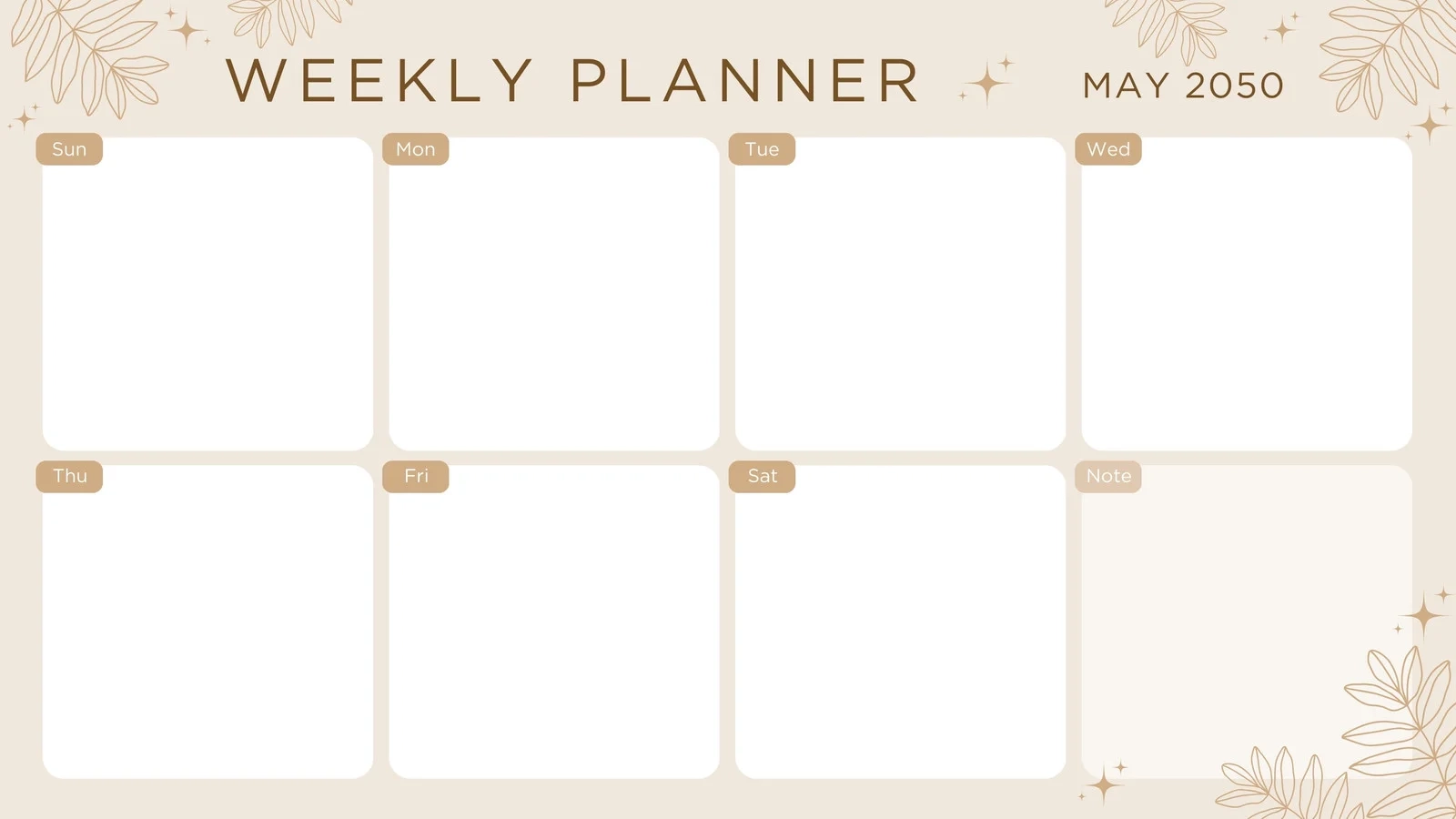 Blank Weekly Printable Calendar