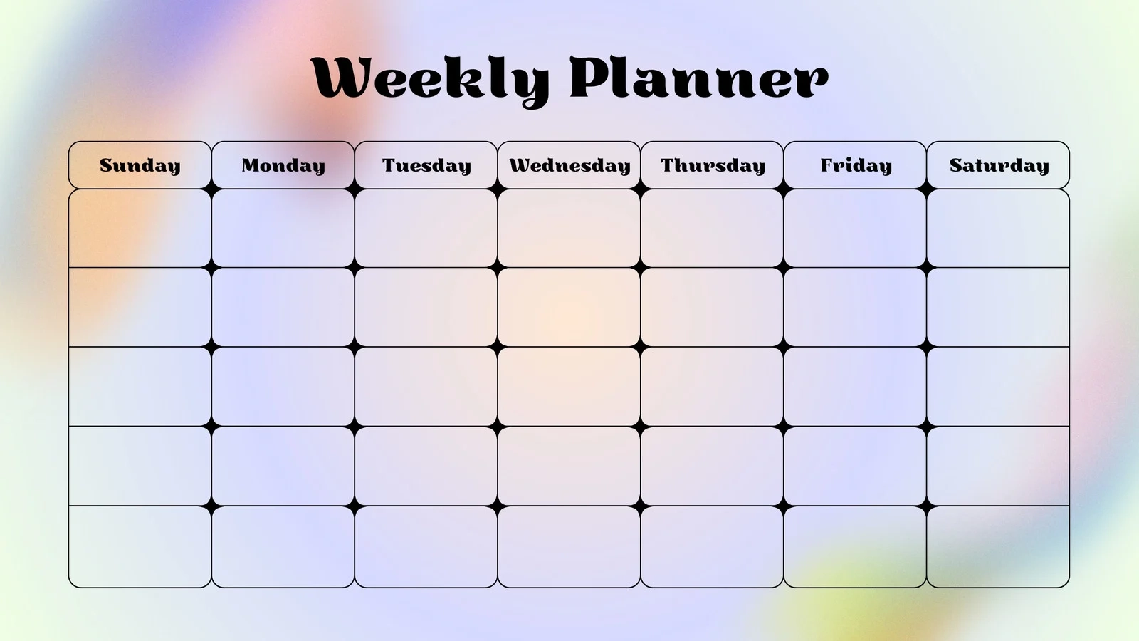 Weekly Blank Printable Calendars