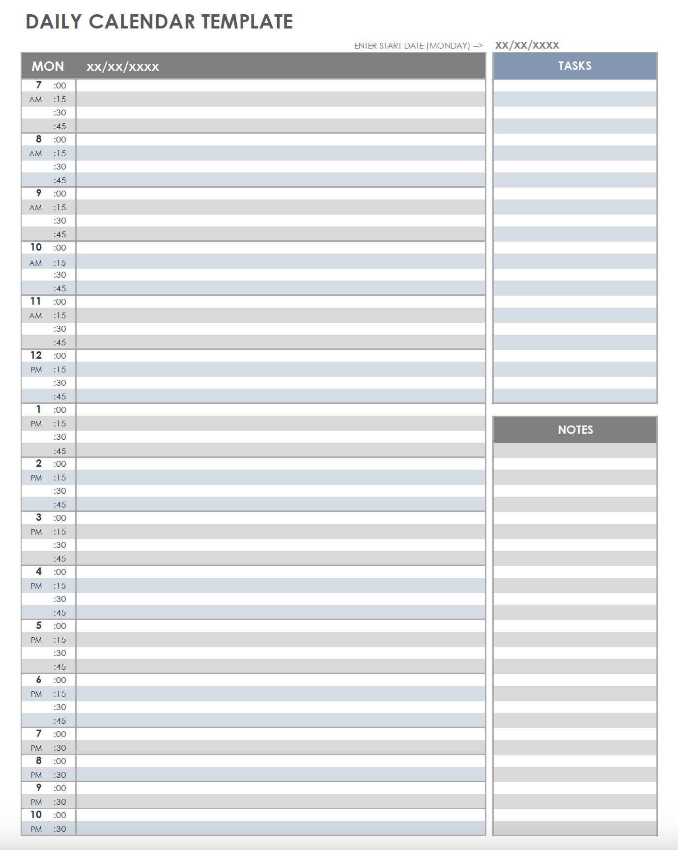 Blank Day Planner Printable