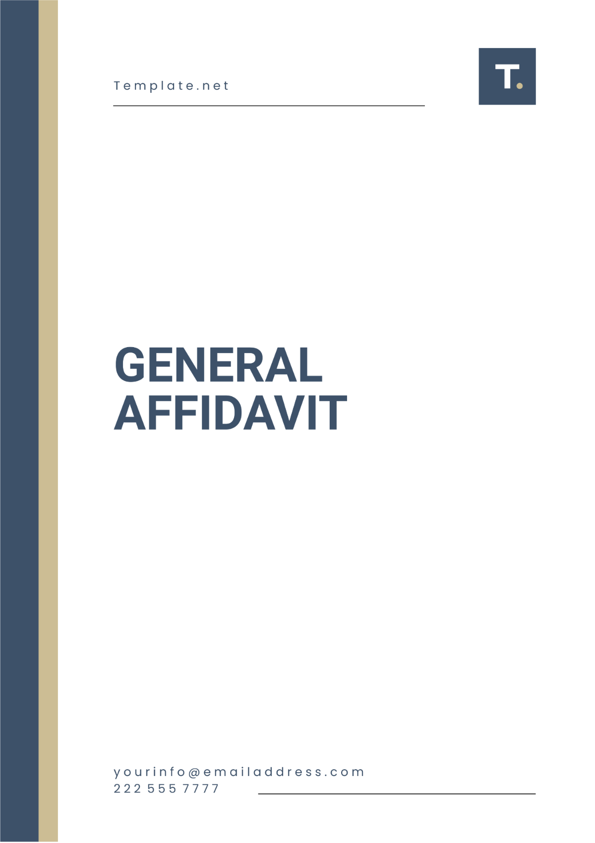 Free Printable Blank General Affidavit