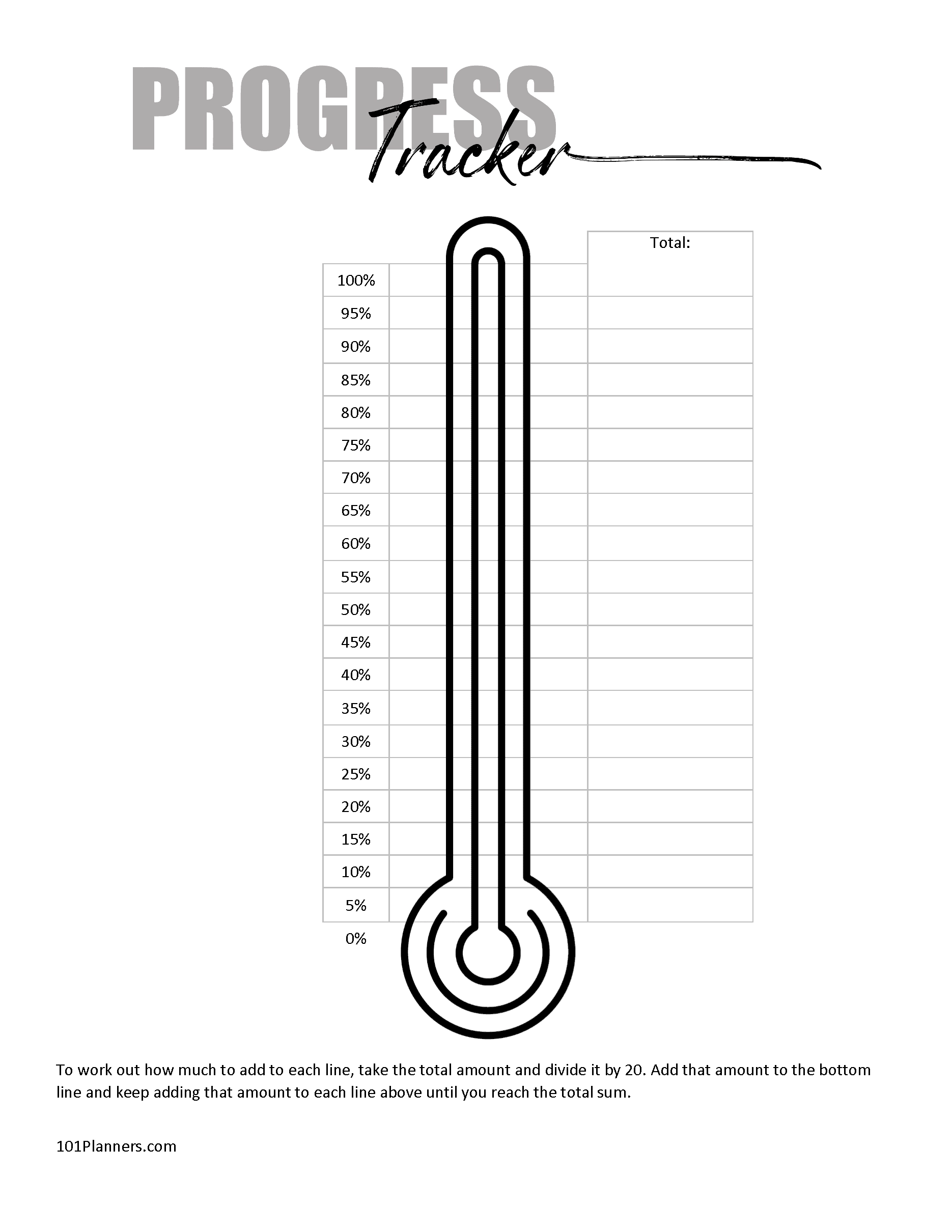 Blank Temperature Printable Goal
