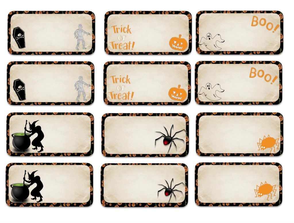 Free Printable Blank Halloween Labels