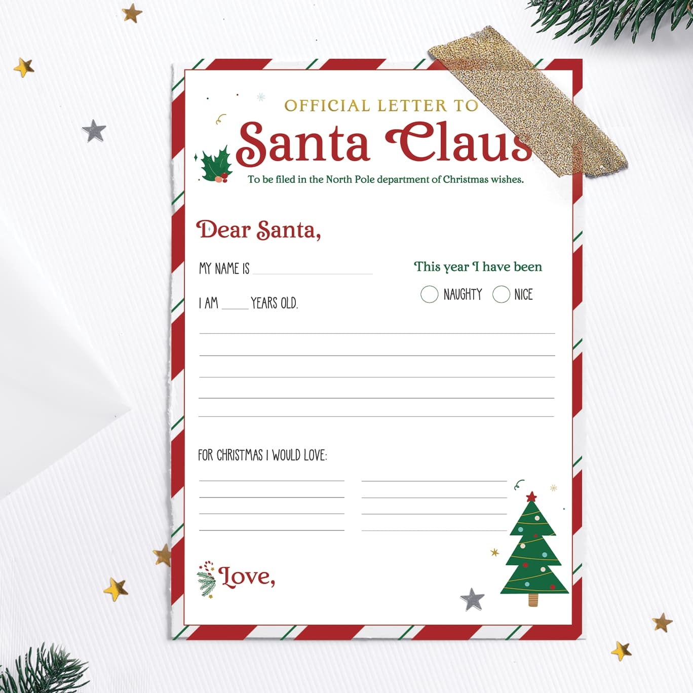 Free Printable Blank Santa Letters