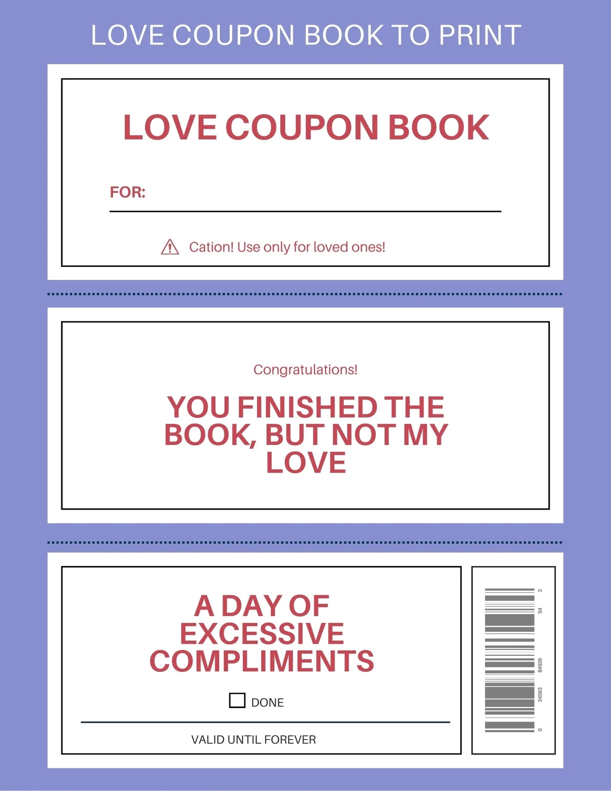 Blank Printable Love Coupons
