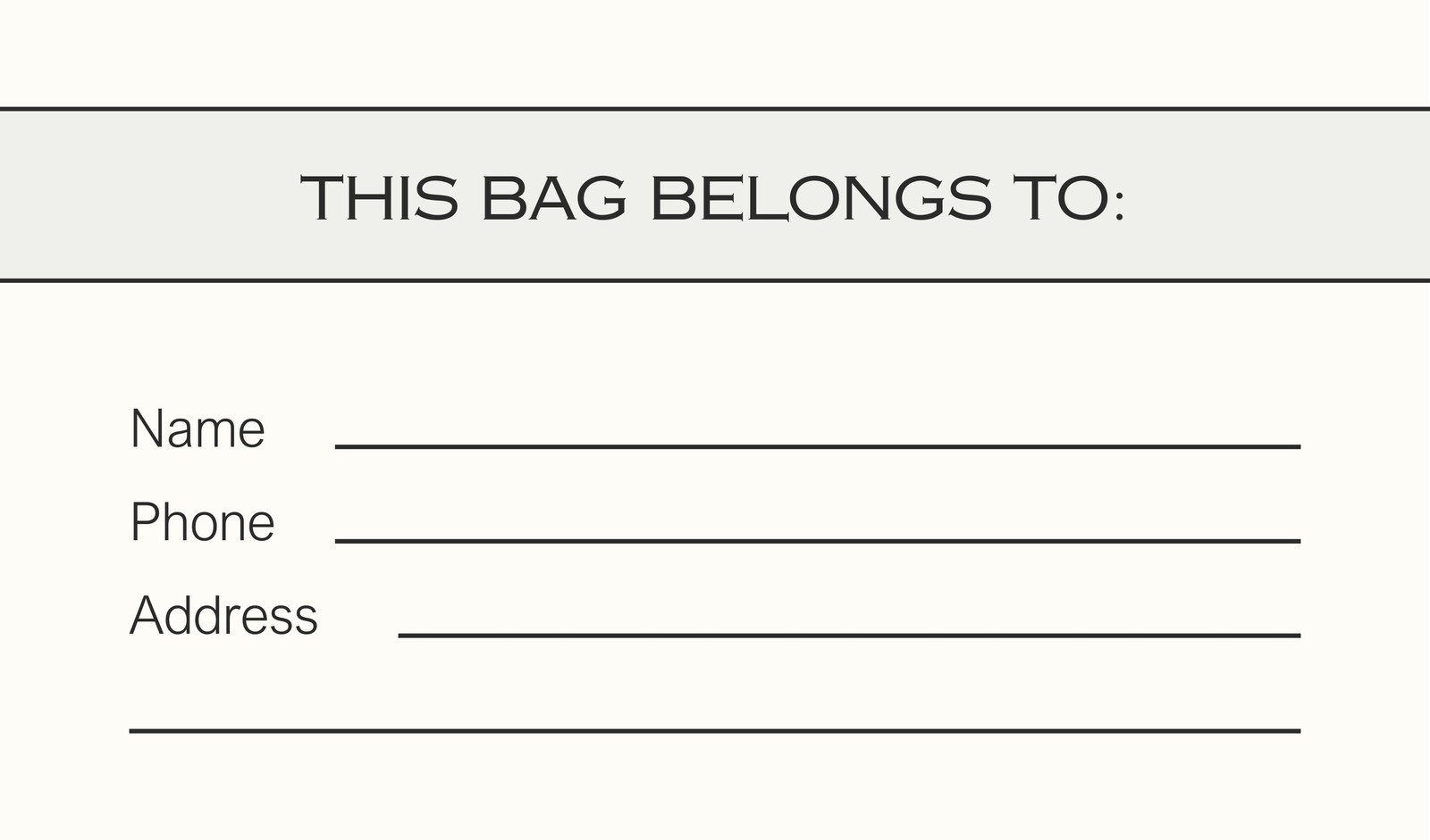 Free Printable Luggage Tag Templates PDF Word Worksheets Library
