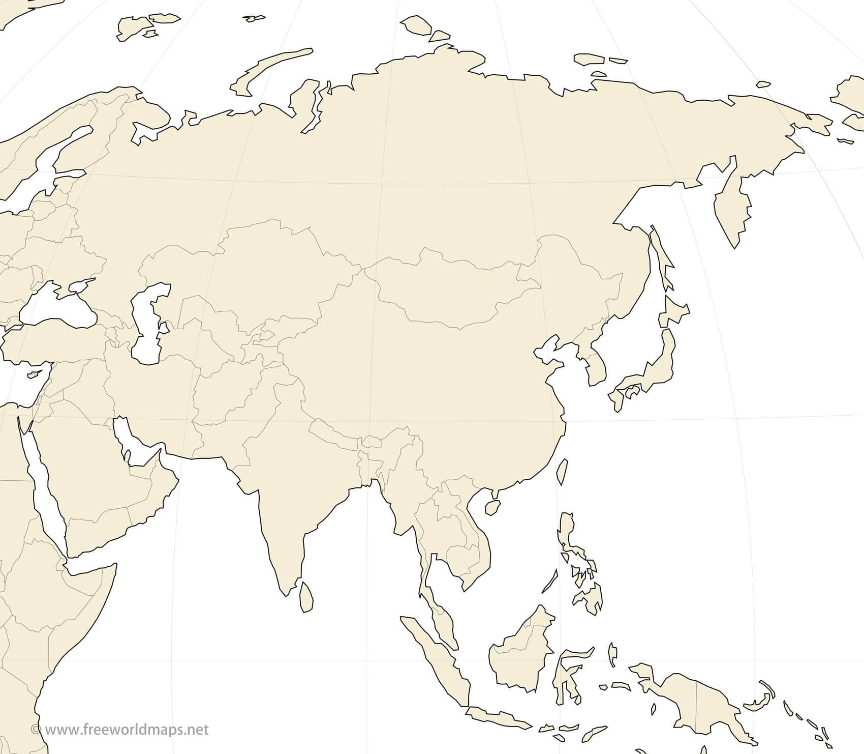Map Of Asia Blank Printable