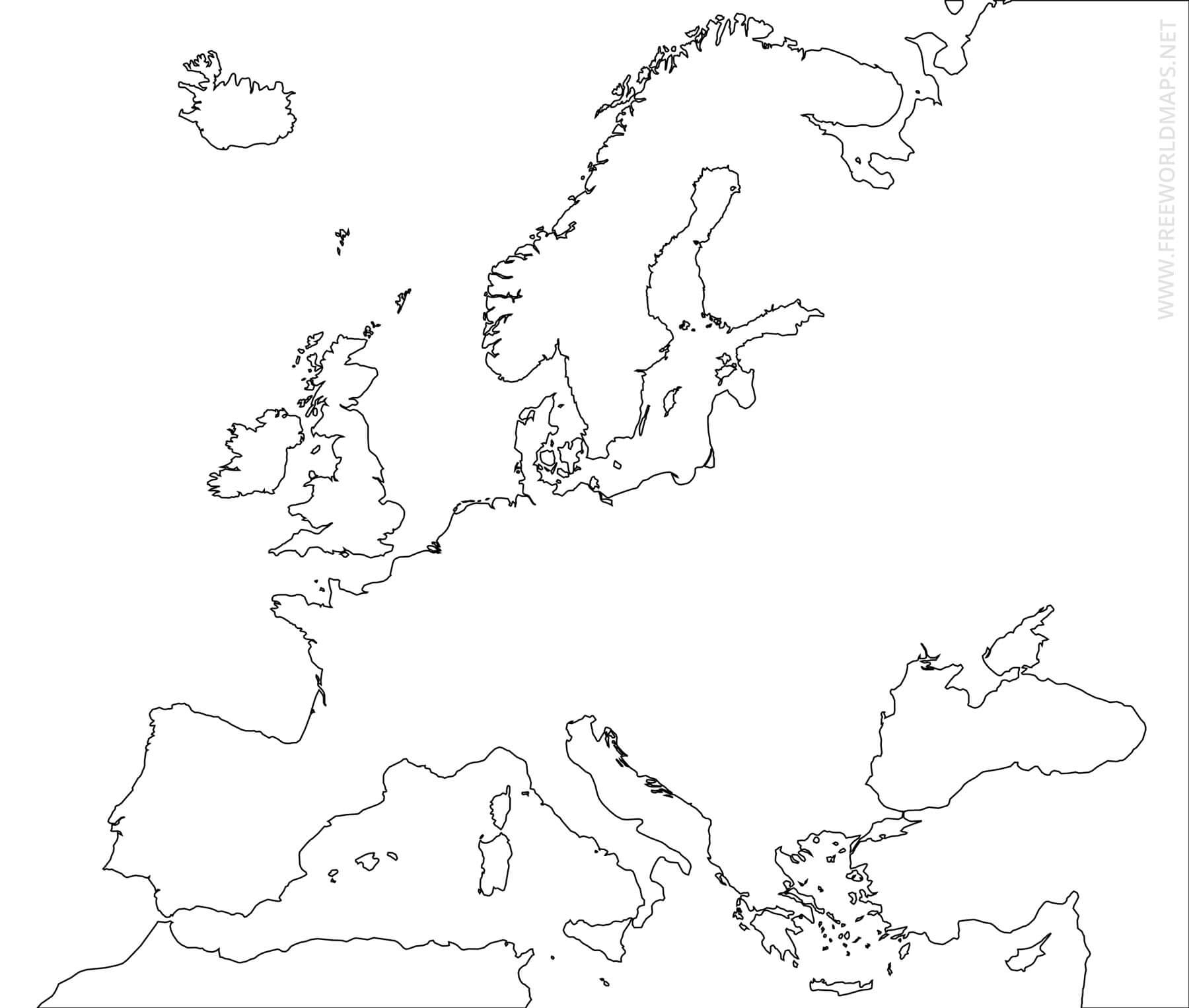 European Blank Map Printable