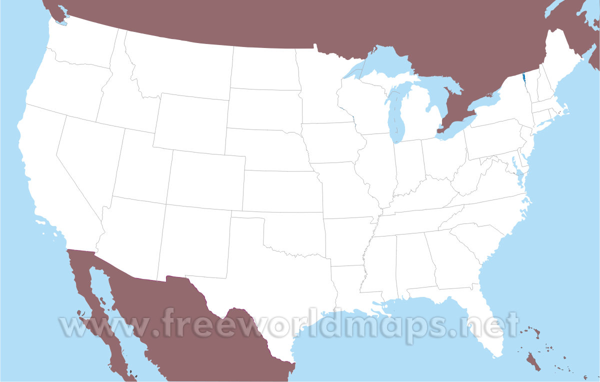 Blank Usa Printable State Map