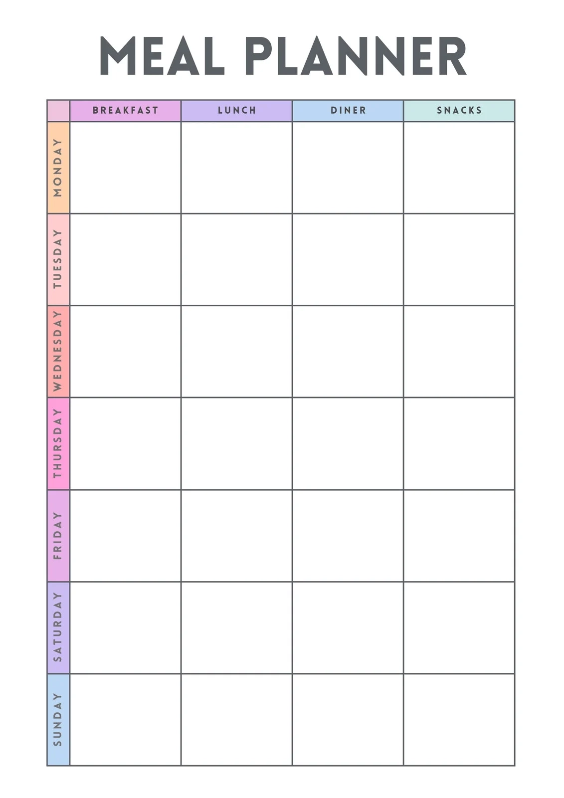 Free Printable Meal Planner Templates To Edit Online Canva