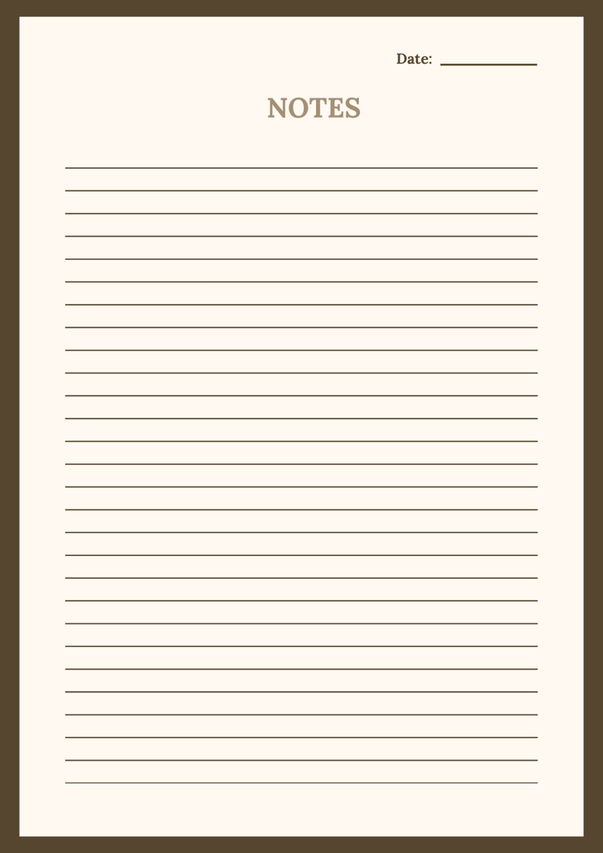Blank Notes Printable