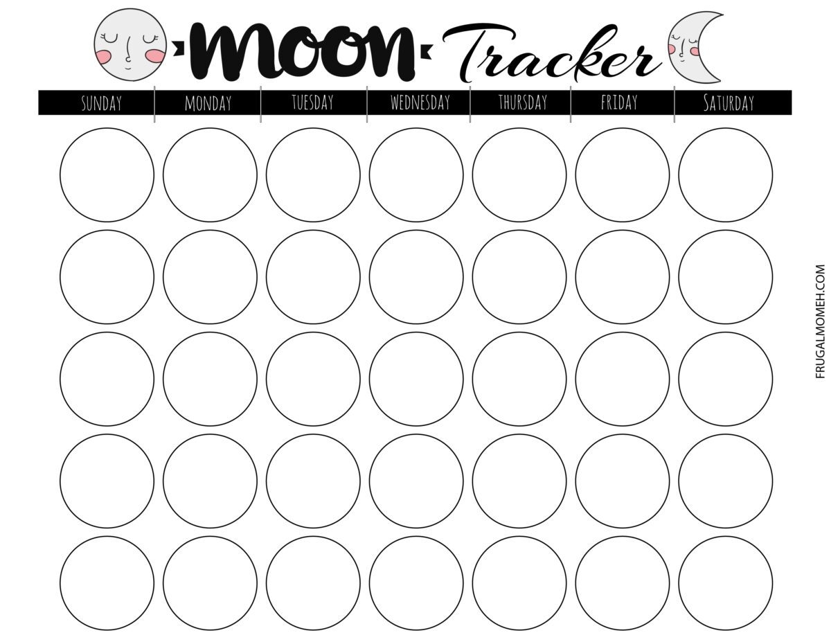 Printable Blank Moon Phase Calendar