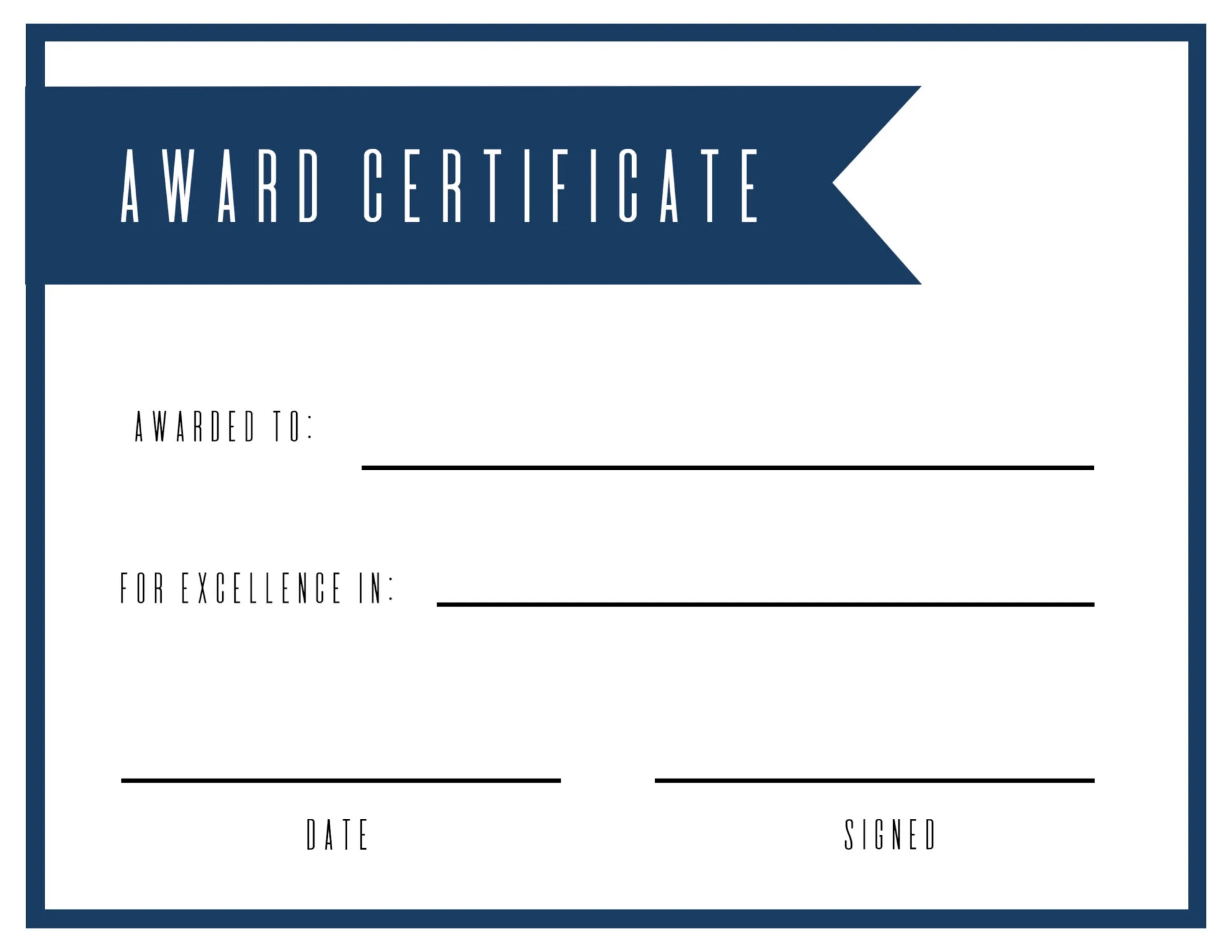 Free Blank Printable Certificate