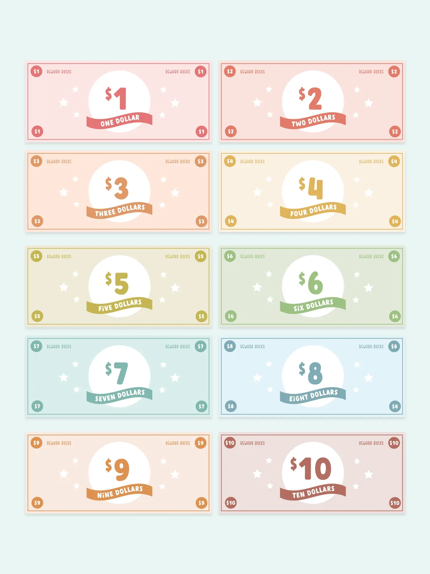 Free Printable Reward Bucks For Kids Favorite Printables