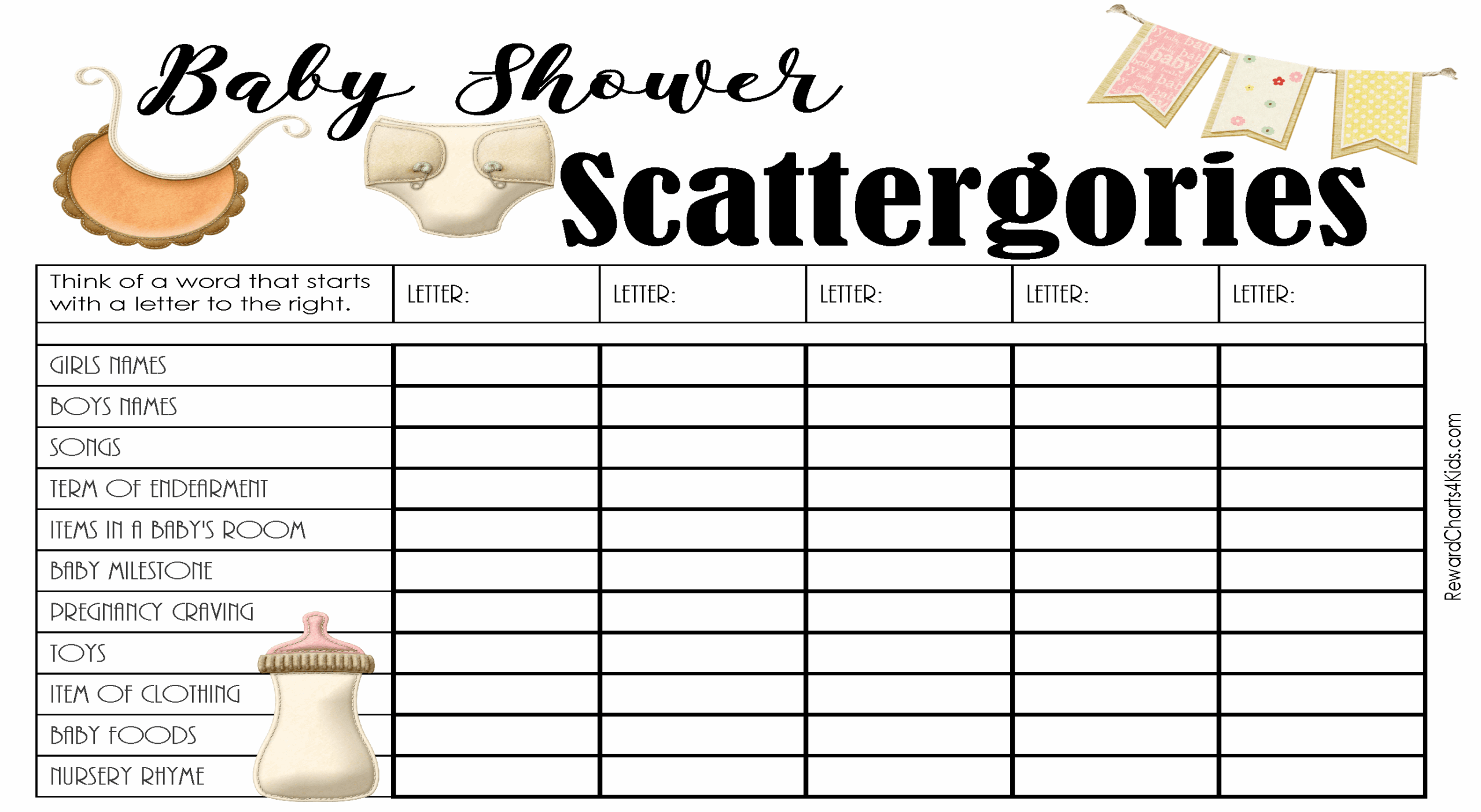 Printable Blank Scattergories Sheets Pdf