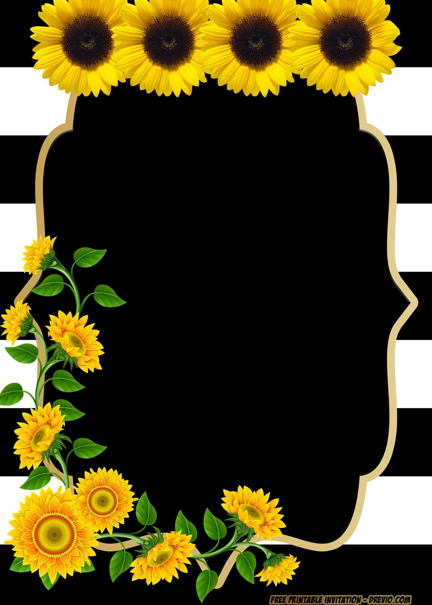 FREE Printable Sunflower Birthday Invitation Templates