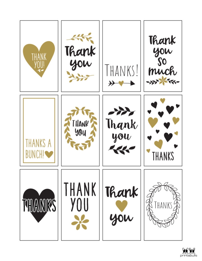 Blank Printable Thank You Tags