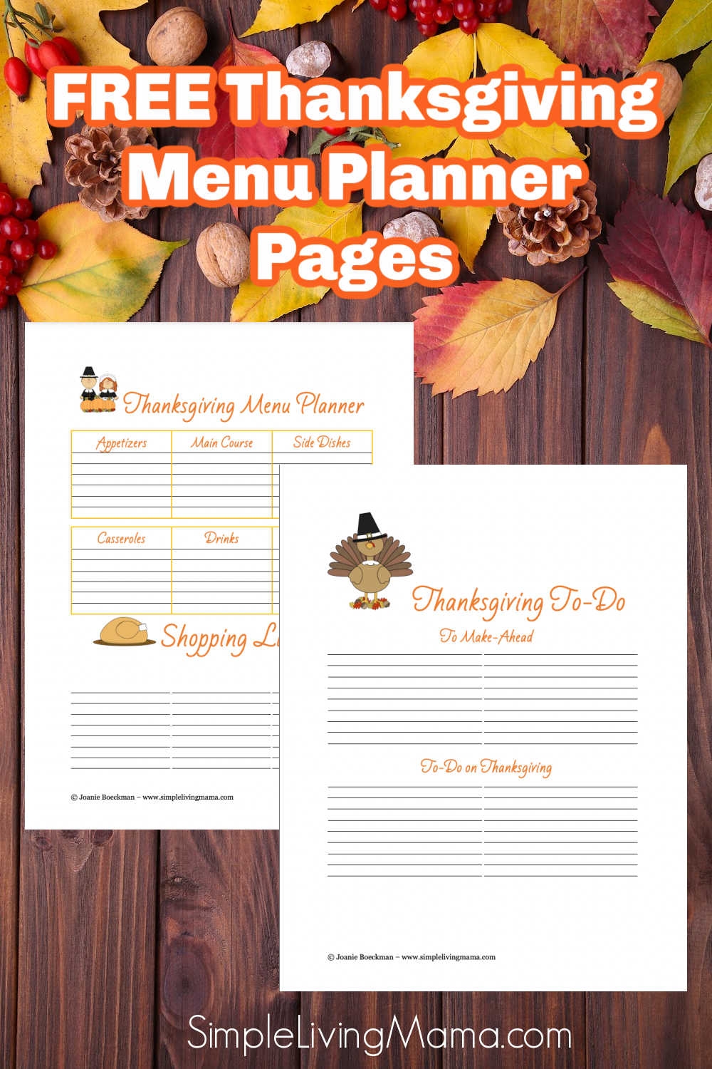 Printable Blank Thanksgiving Menu Page