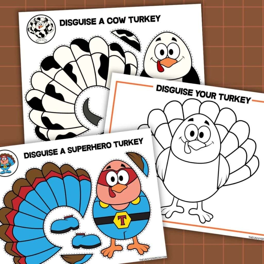 Disguise A Turkey Blank Printable
