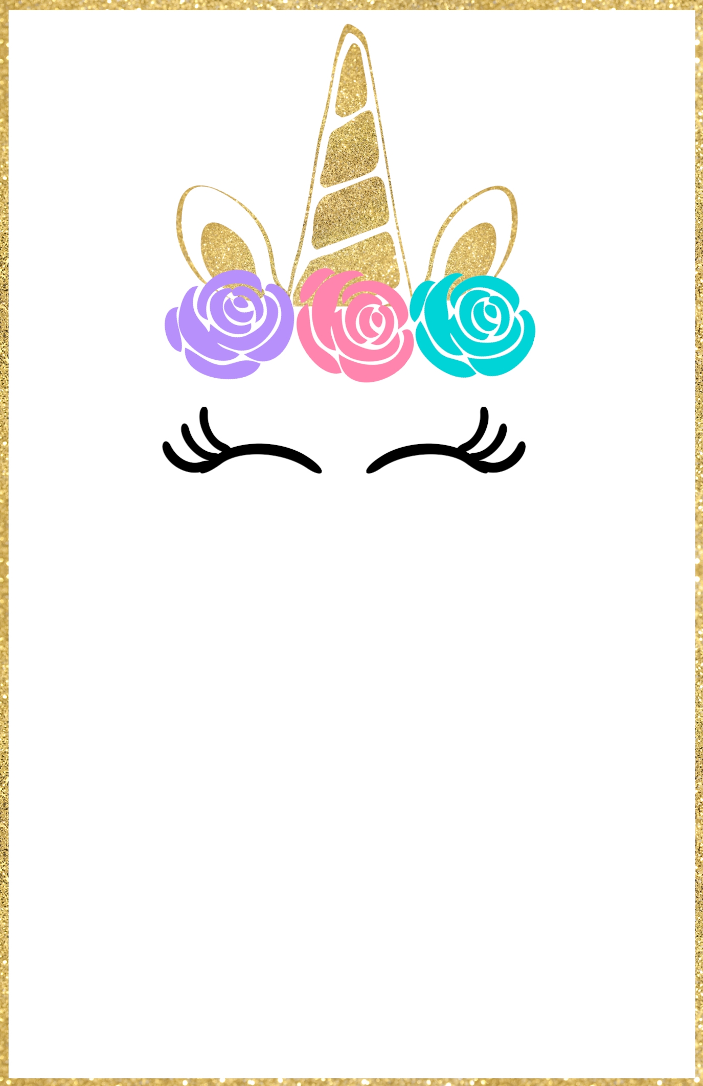 Printable Blank Unicorn Invitations