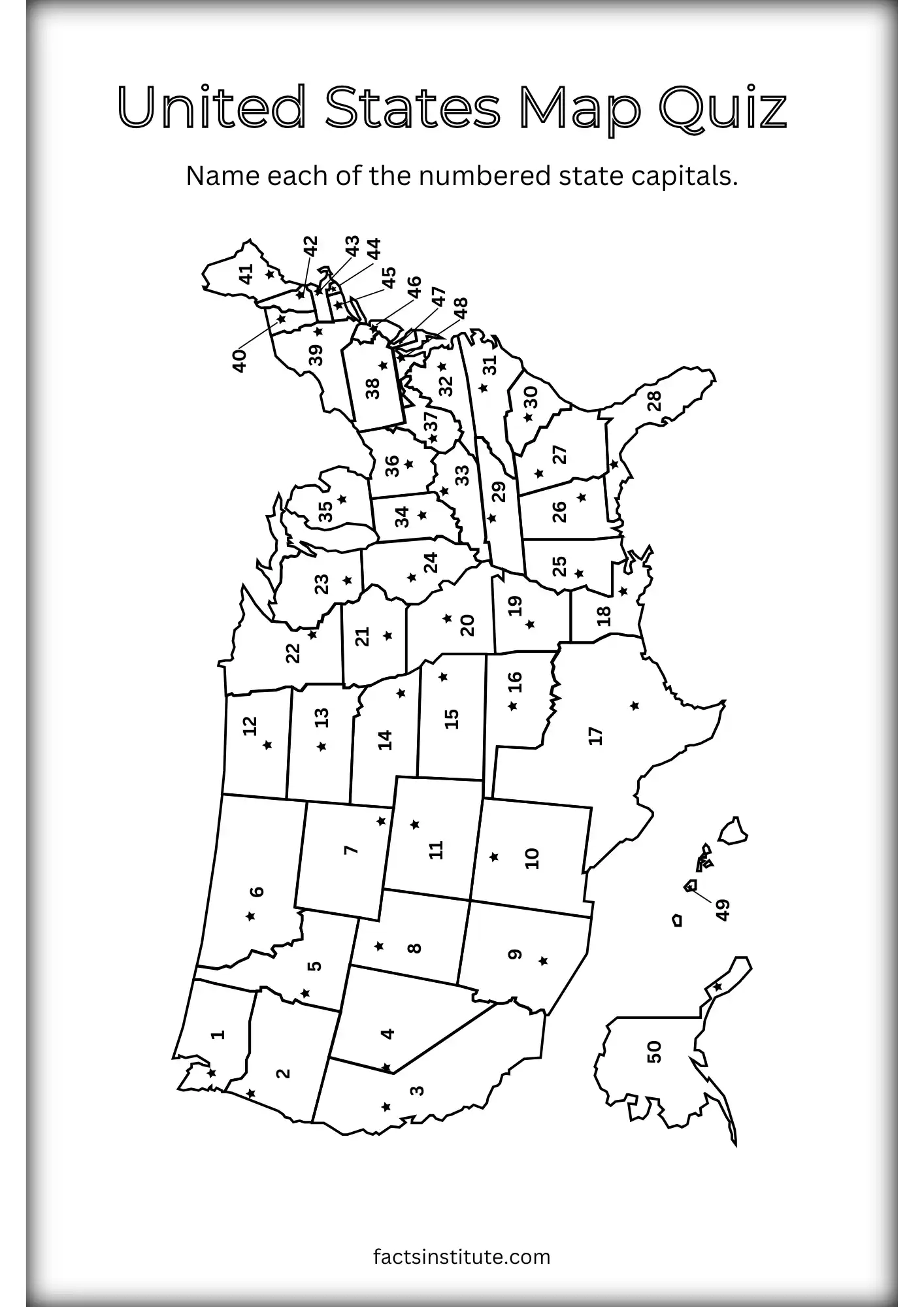 Free Printable US States And Capitals Map amp Other Goodies The 