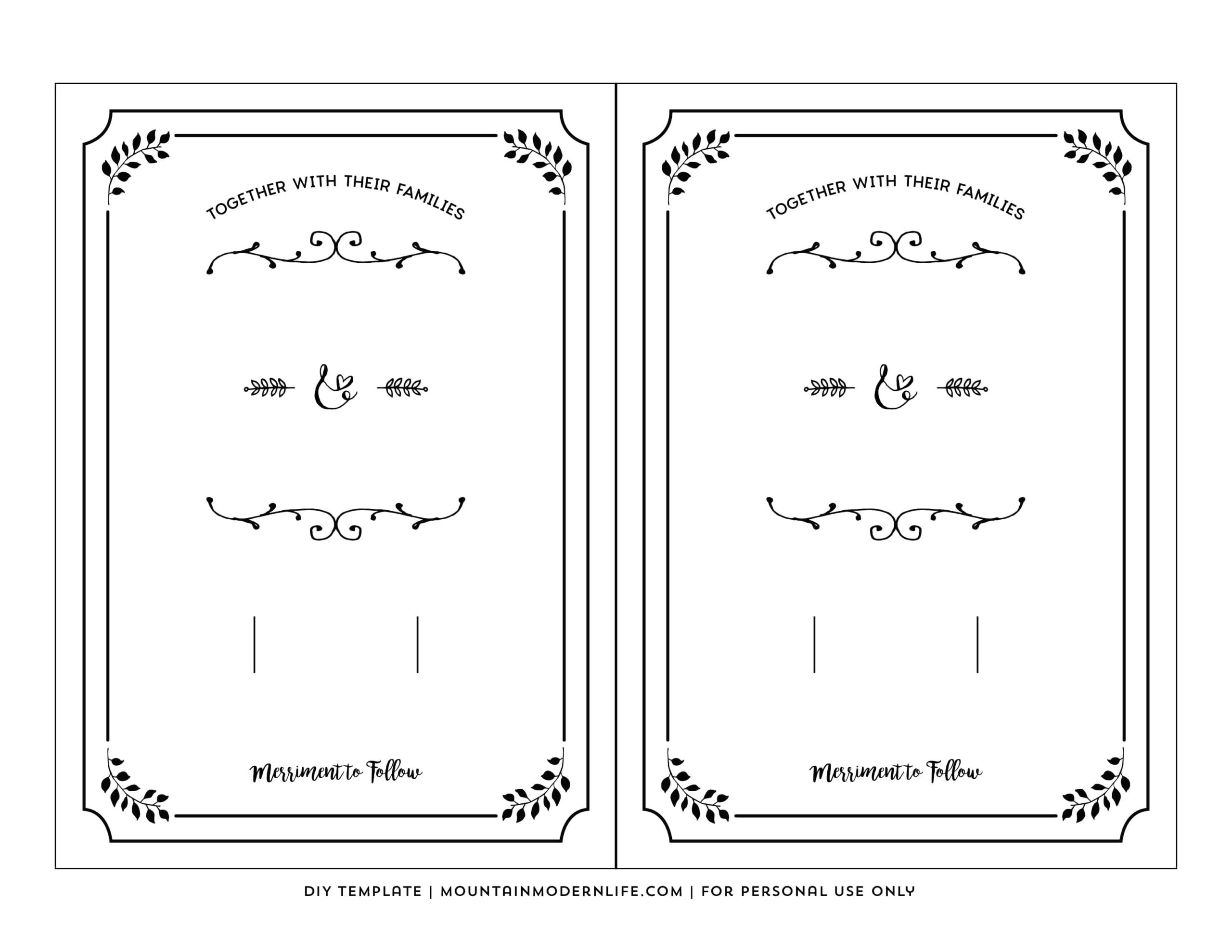 Free Printable Blank Wedding Invitations