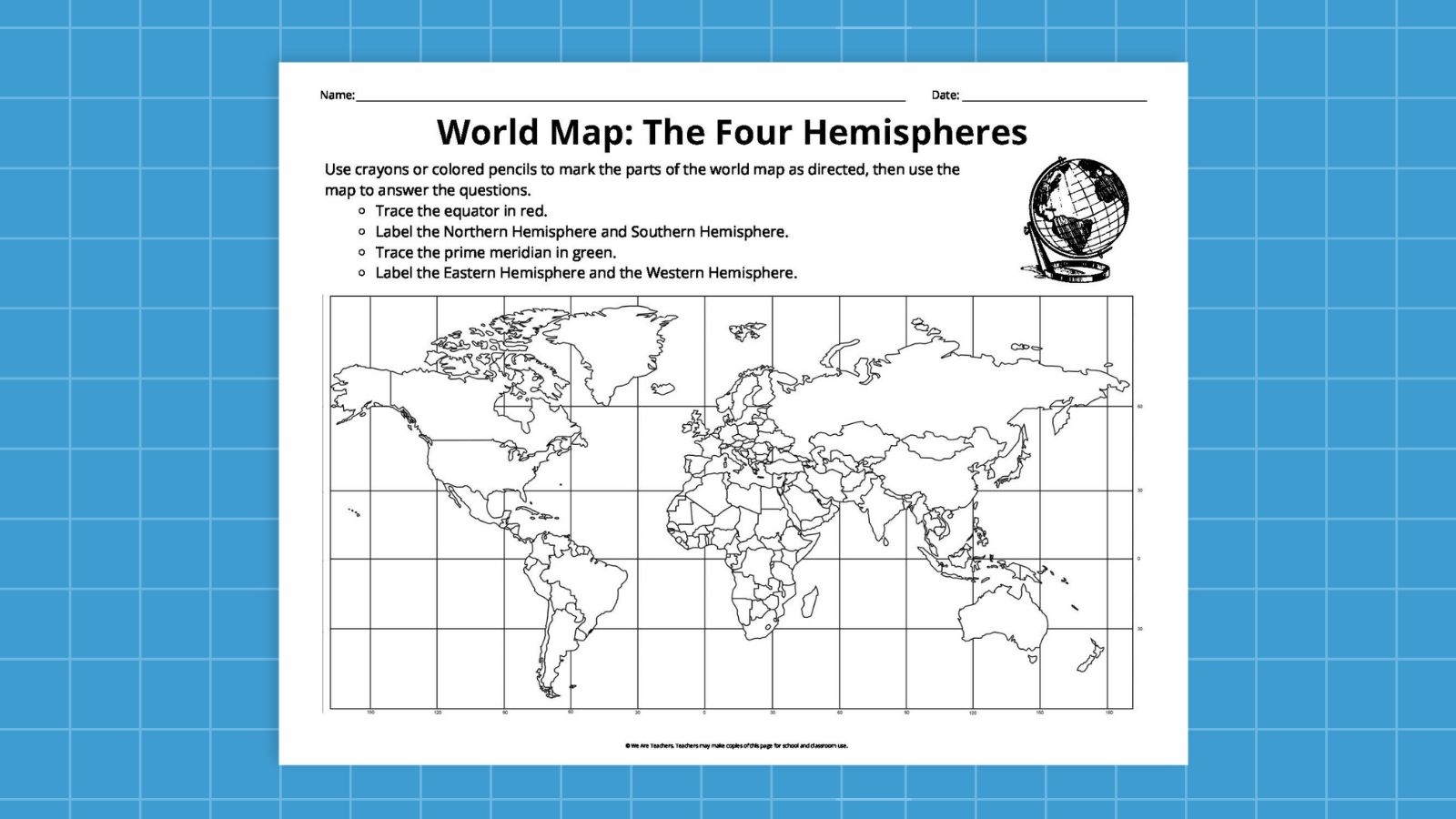 Blank Mercator Projection Grid Printable