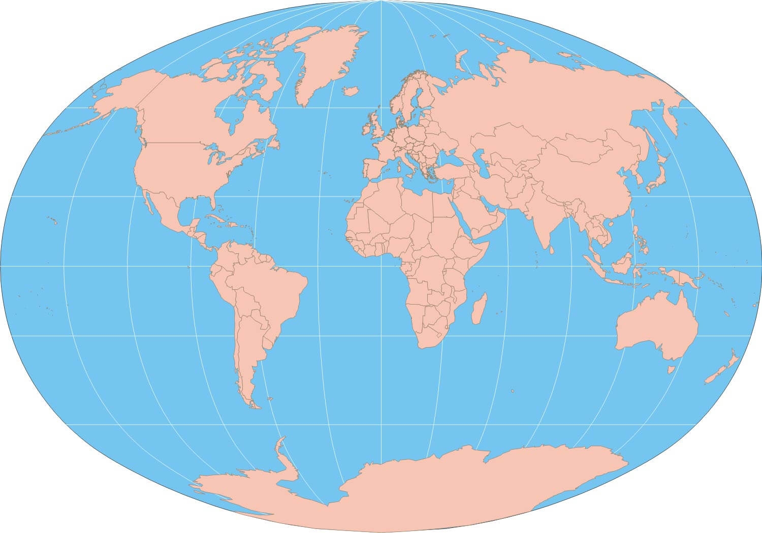 Blank Flat World Map Printable