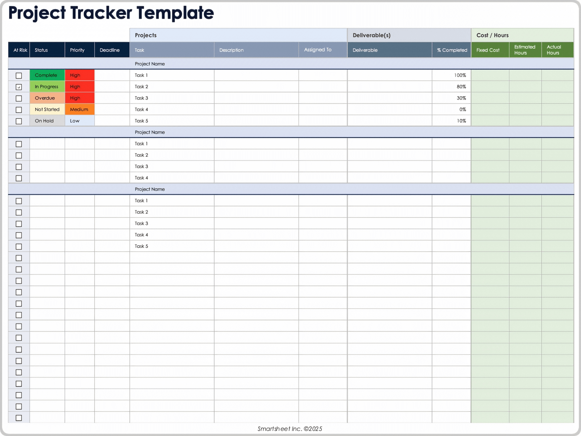 Free Project Management Excel Templates