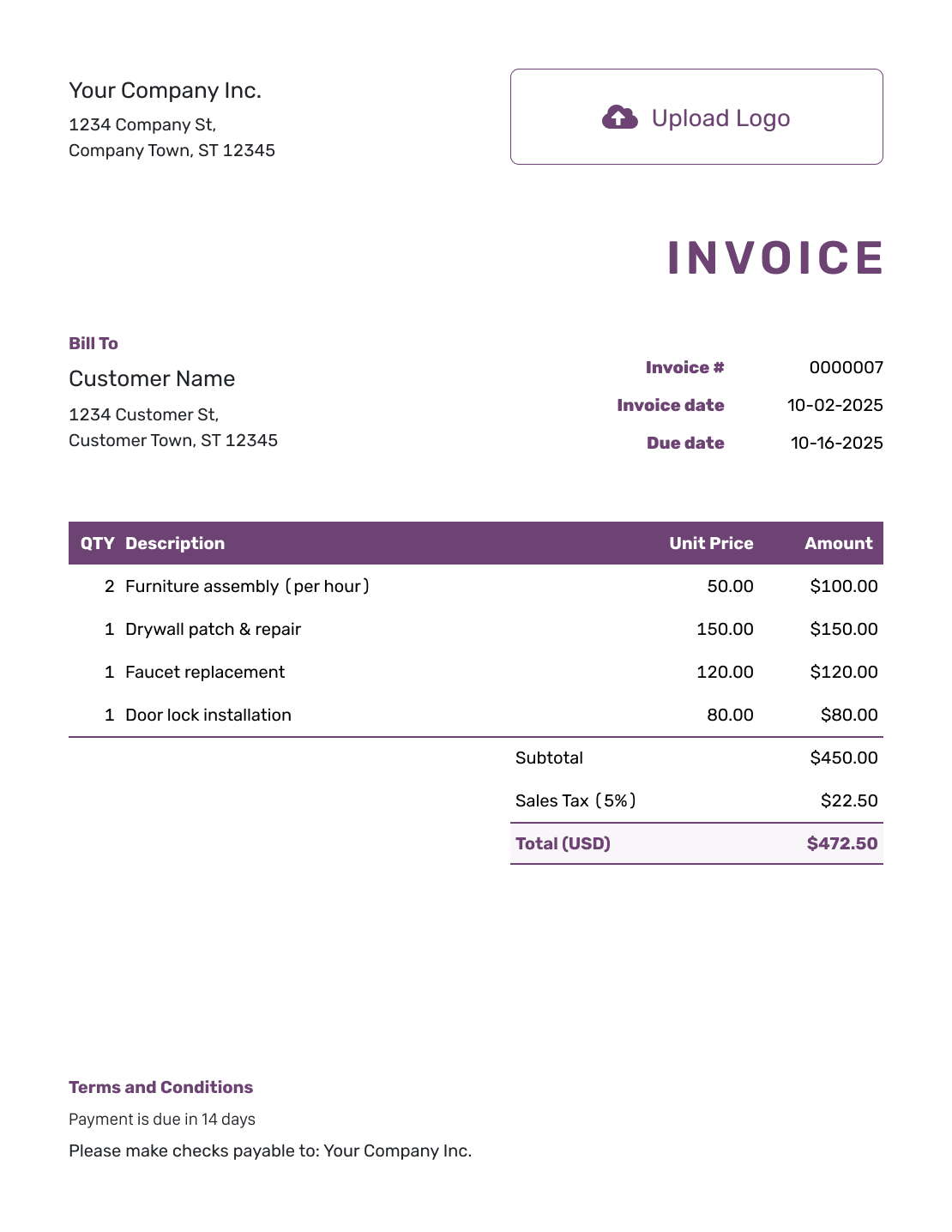 Free Proposal Invoice Template Docelf