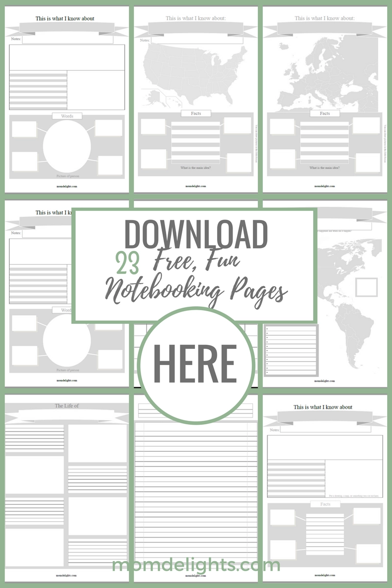Free QUALITY Notebooking Pages Mom Delights