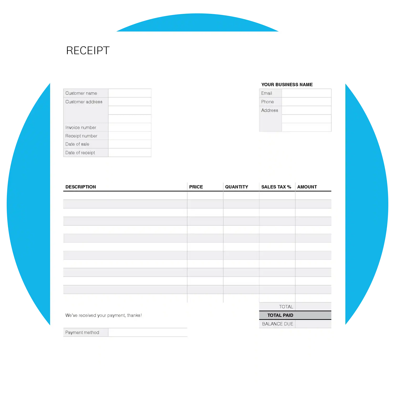 Free Receipt Template Xero US
