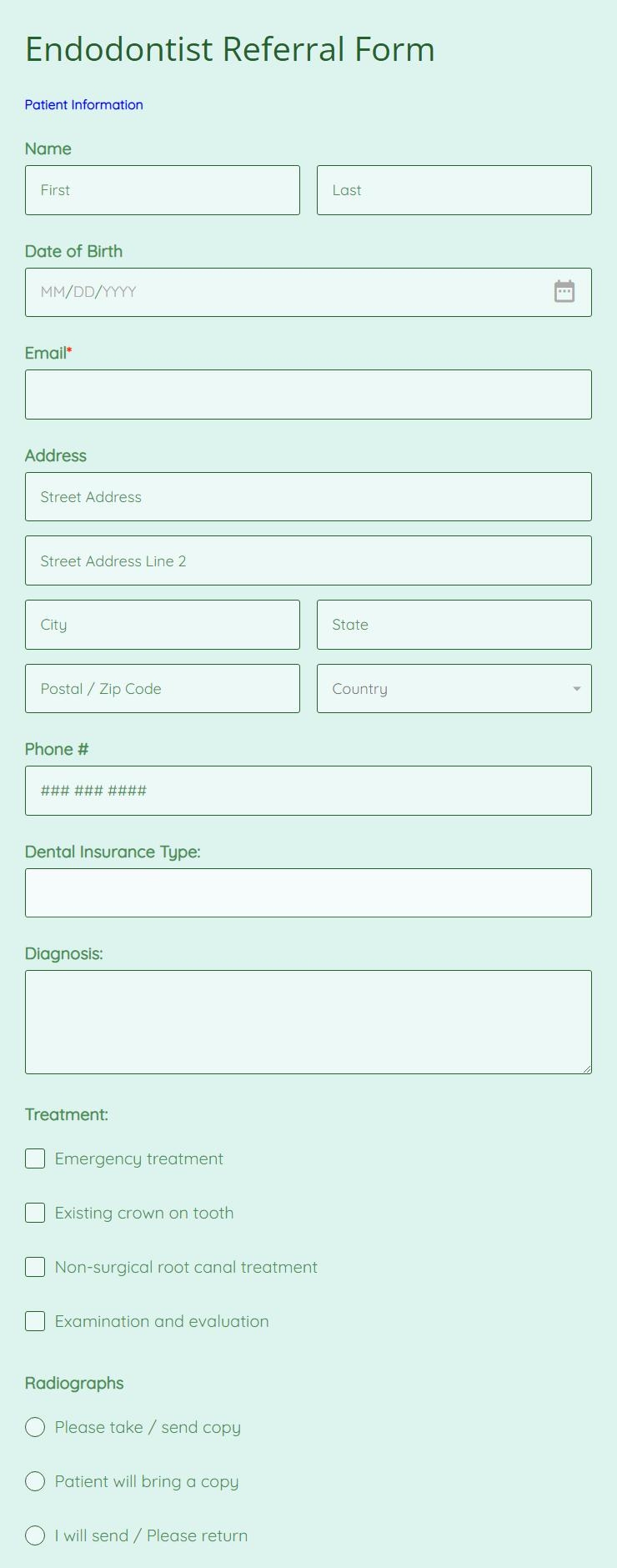 Printable Blank Referral Form