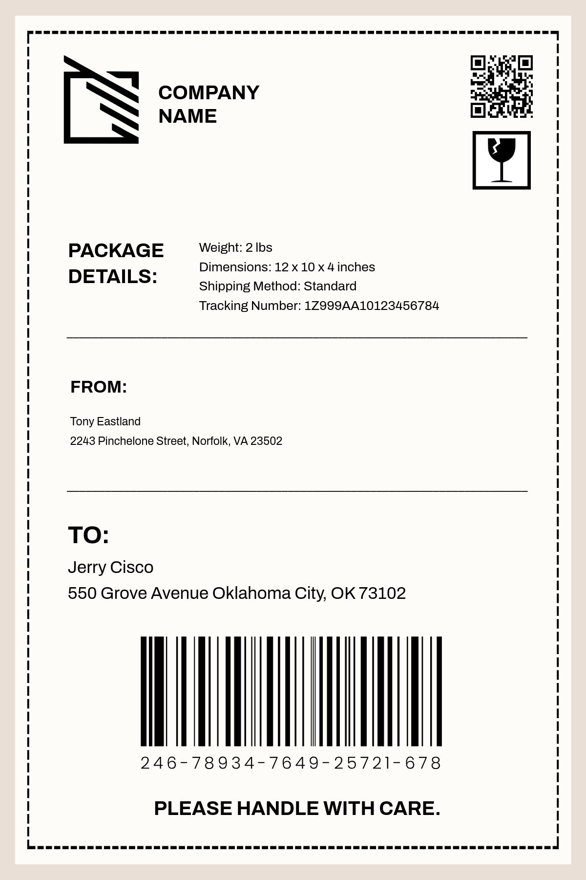 Free Shipping Label Templates Editable And Printable
