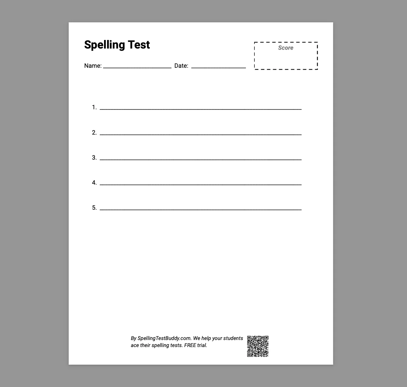 Spelling Blank Pictures Printables