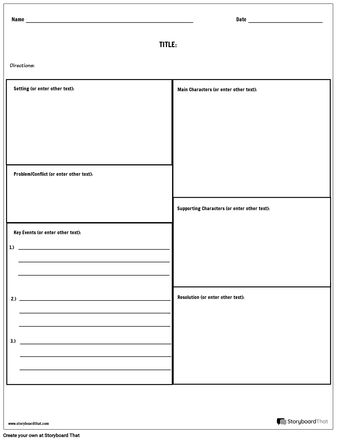 Blank Story Map Printable