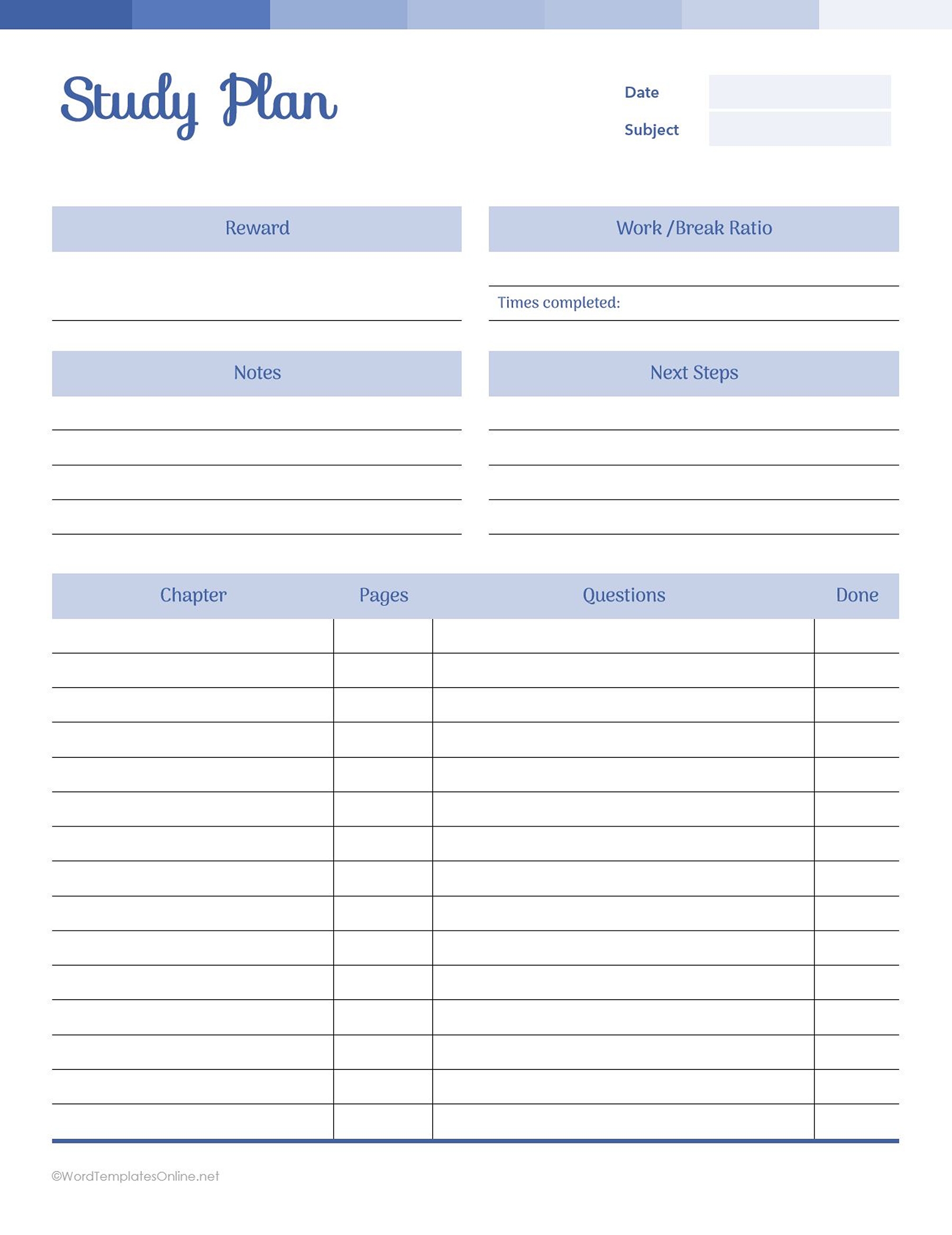 Word Study Printable Blank