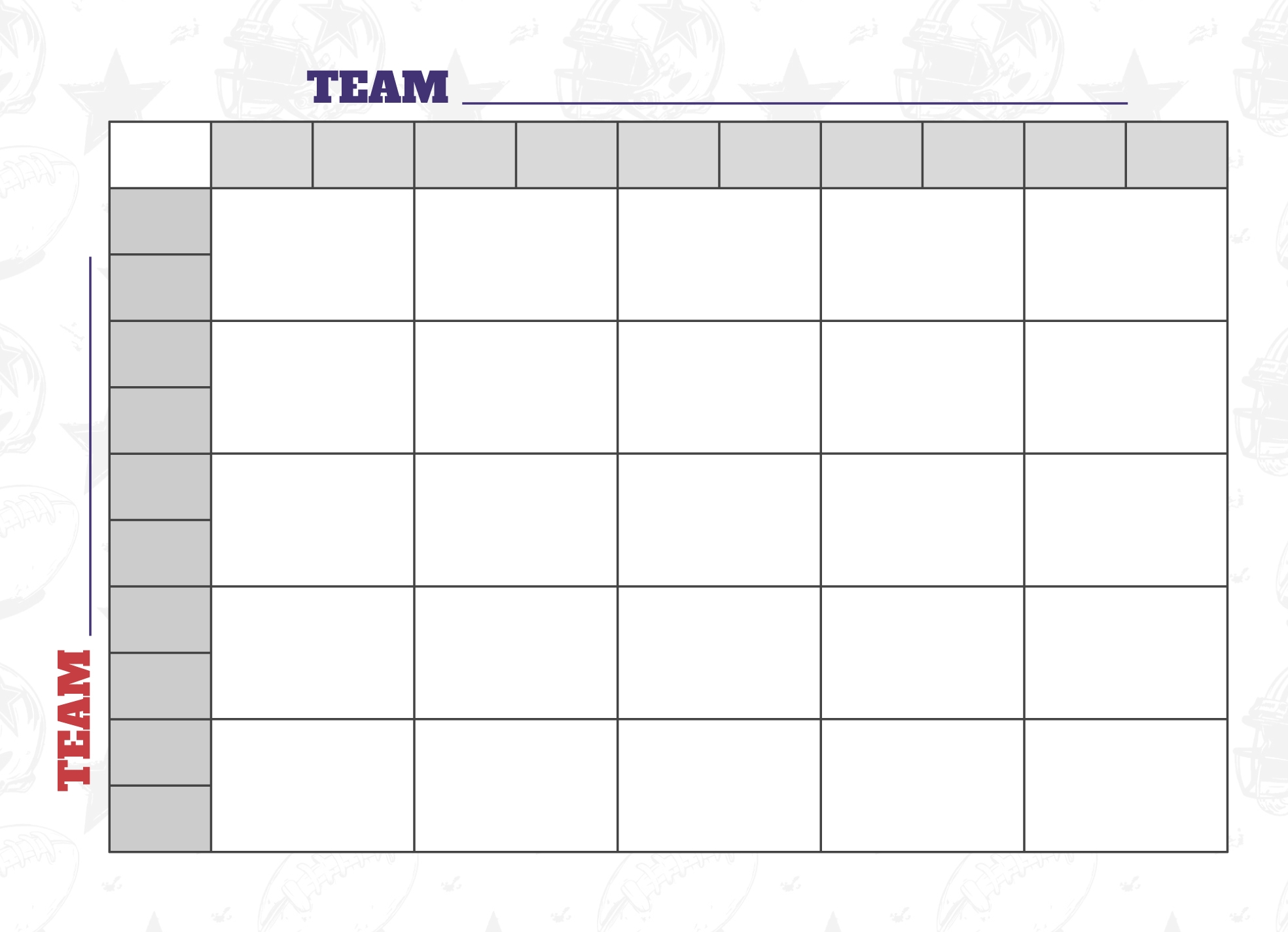 Printable Blank Super Bowl Squares