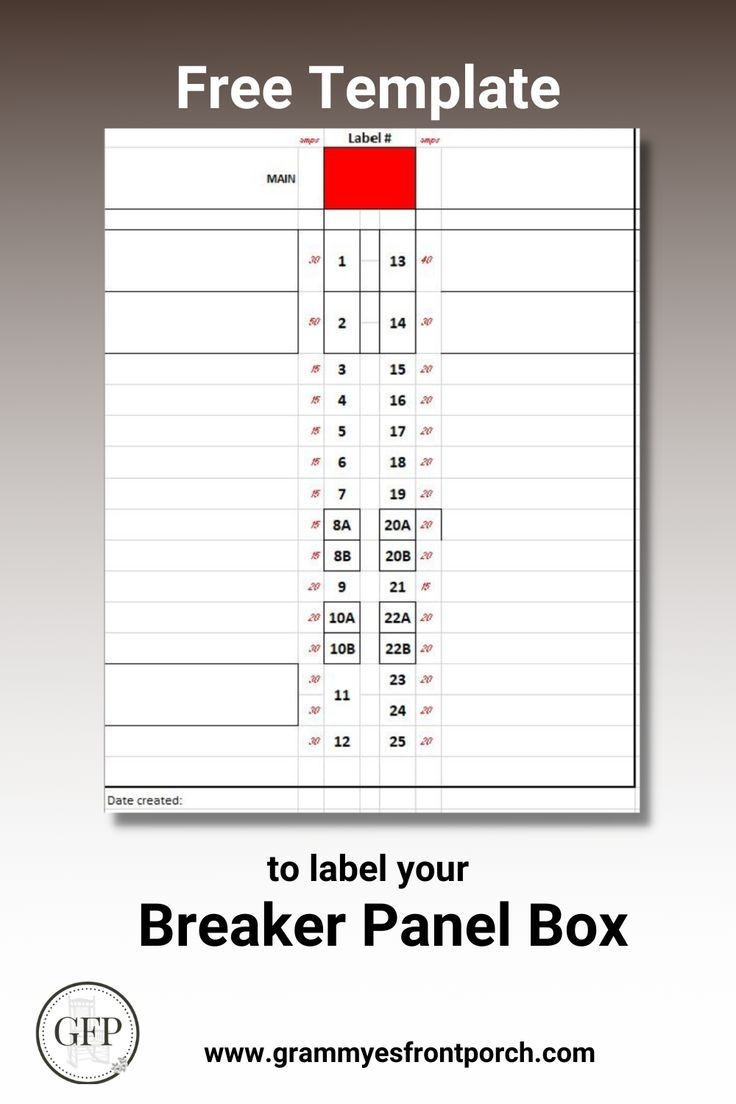 Free Template To Label Your Breaker Panel Box 