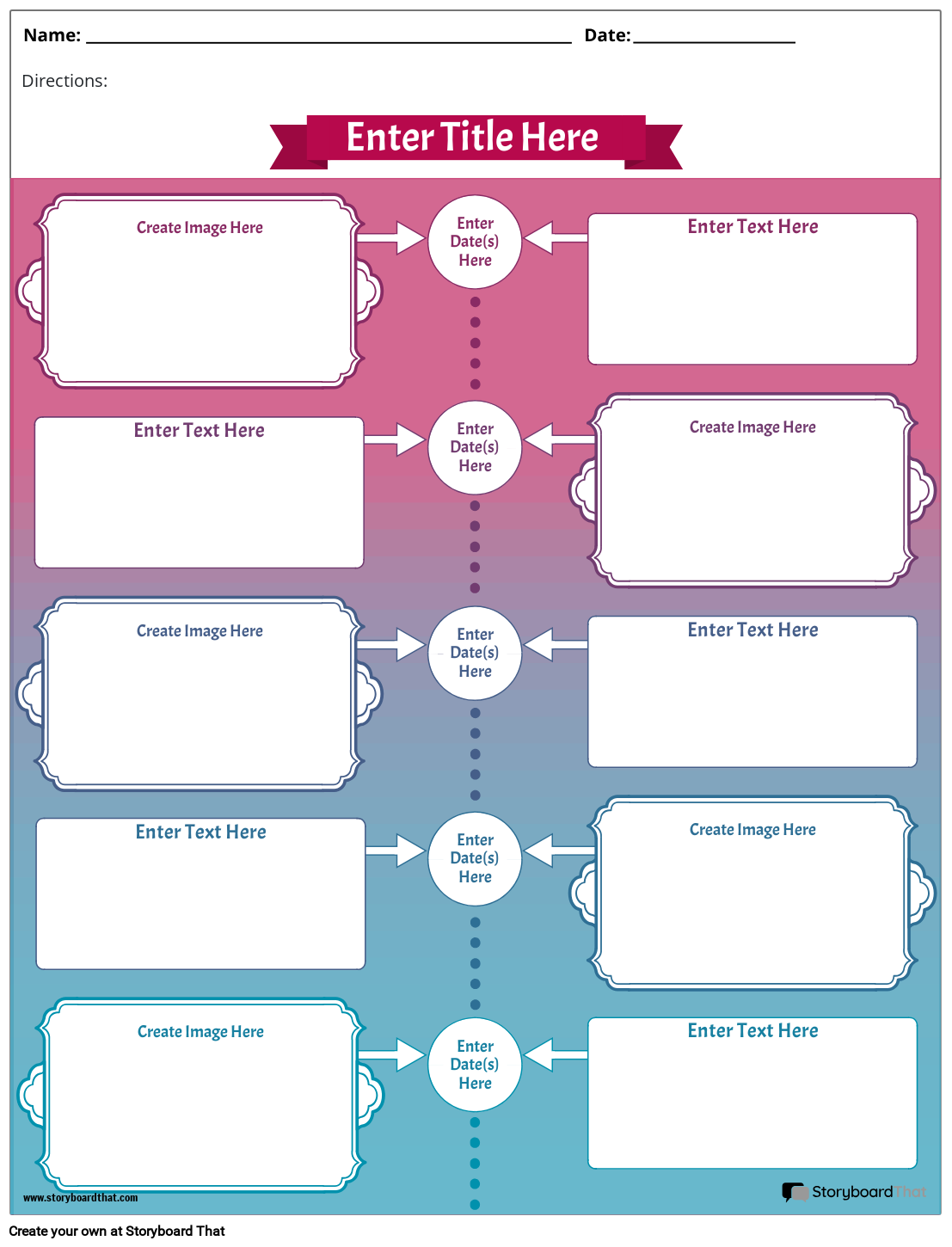 Free Timeline Worksheets Storyboard That Templates