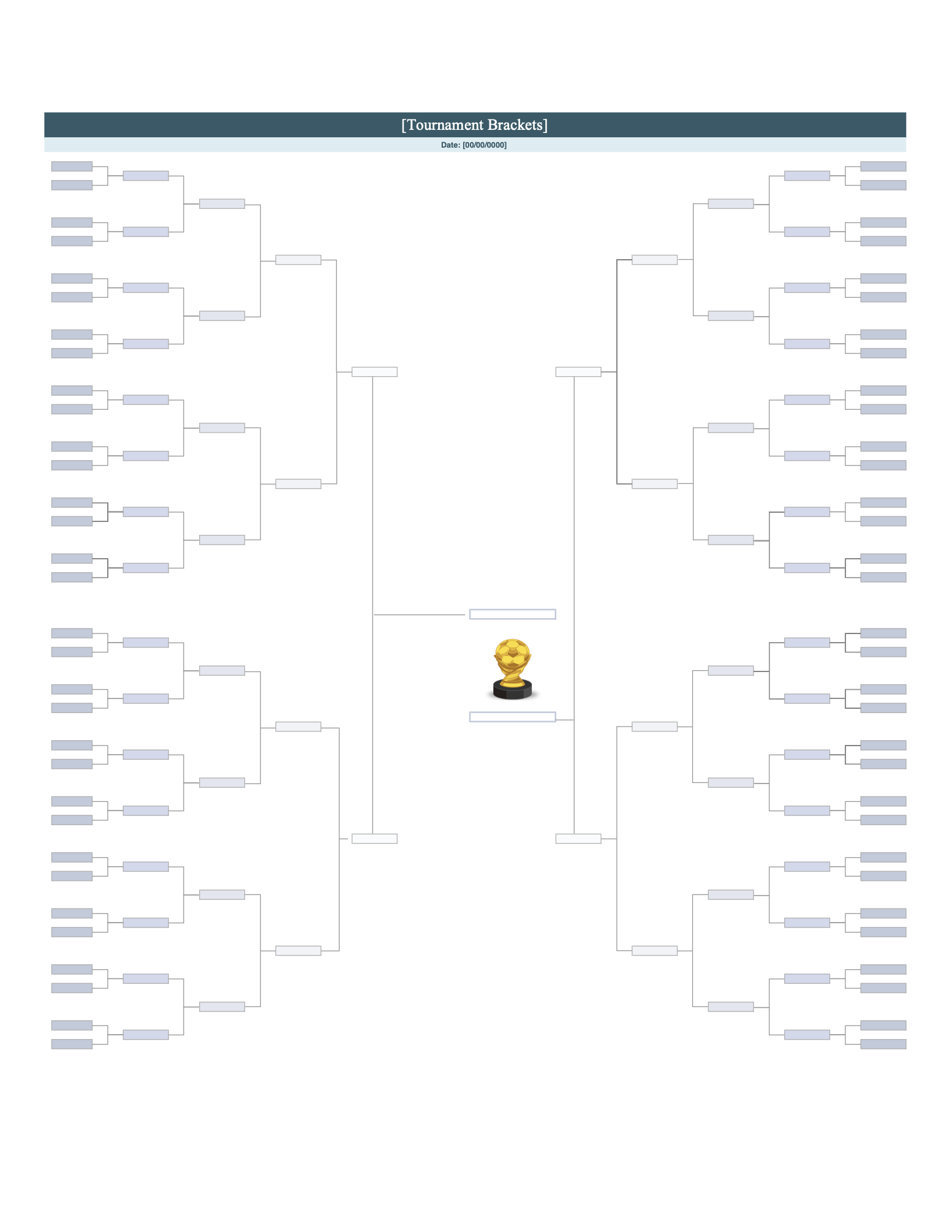 Free Tournament Bracket Templates Fillable PDFs
