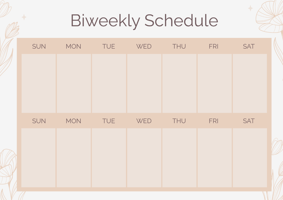 Printable Two Week Blank Calendar