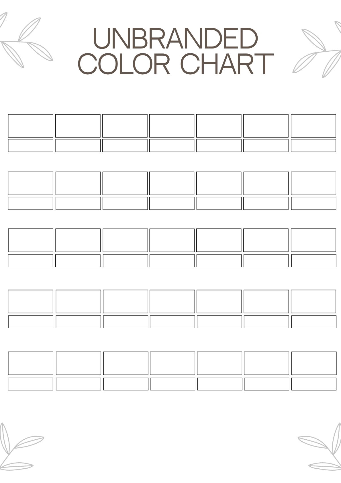 Free Printable Blank Color Chart