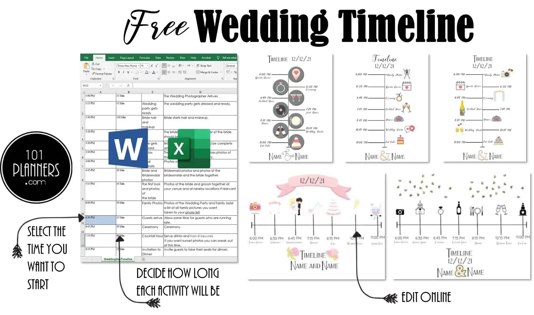 FREE Wedding Timeline Online App Word Or Excel