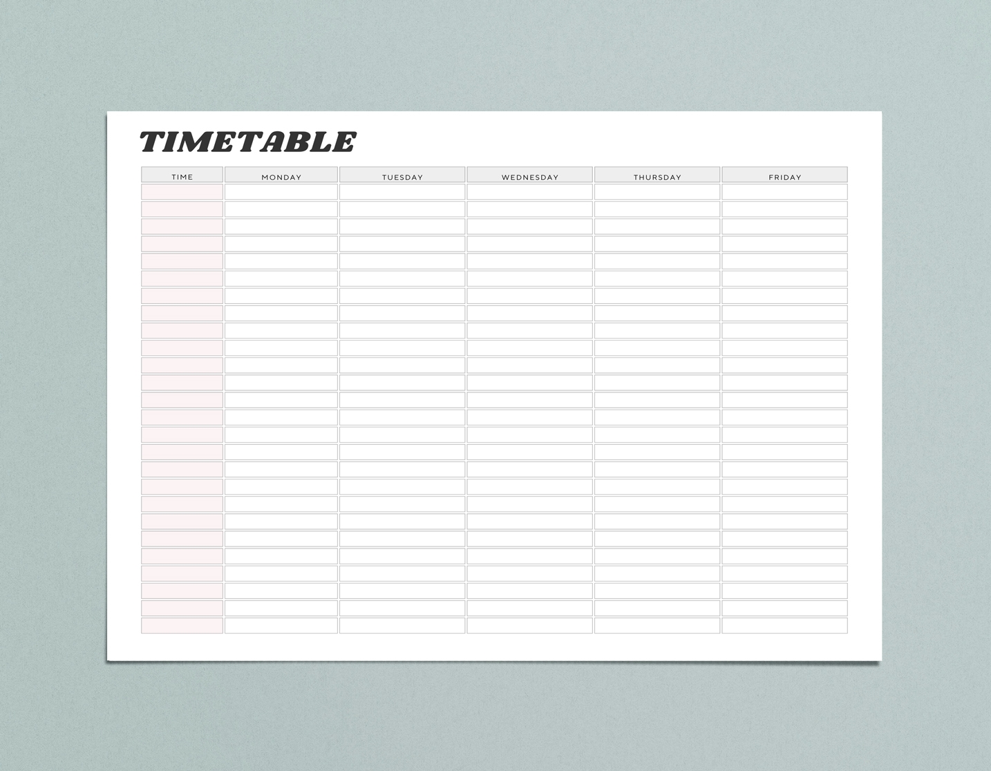 Free Weekly Printable Timetable 12 Templates The Holiday Mama