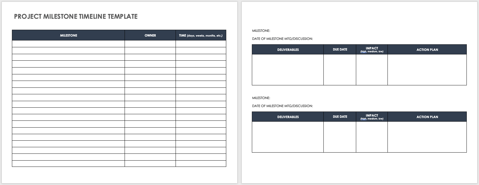 Free Word Project Timeline Templates Smartsheet