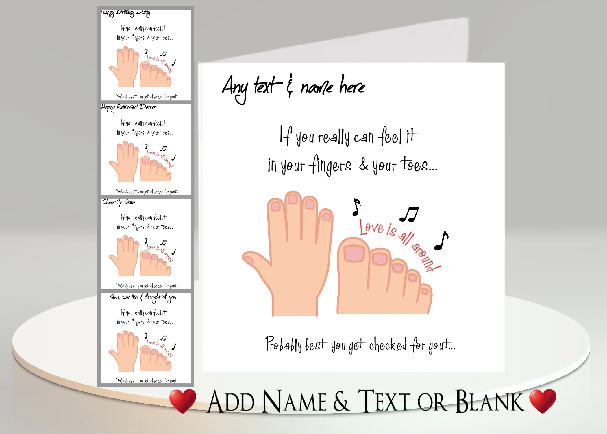 Funny Song Card Personalised Add Your Text Name Inside 