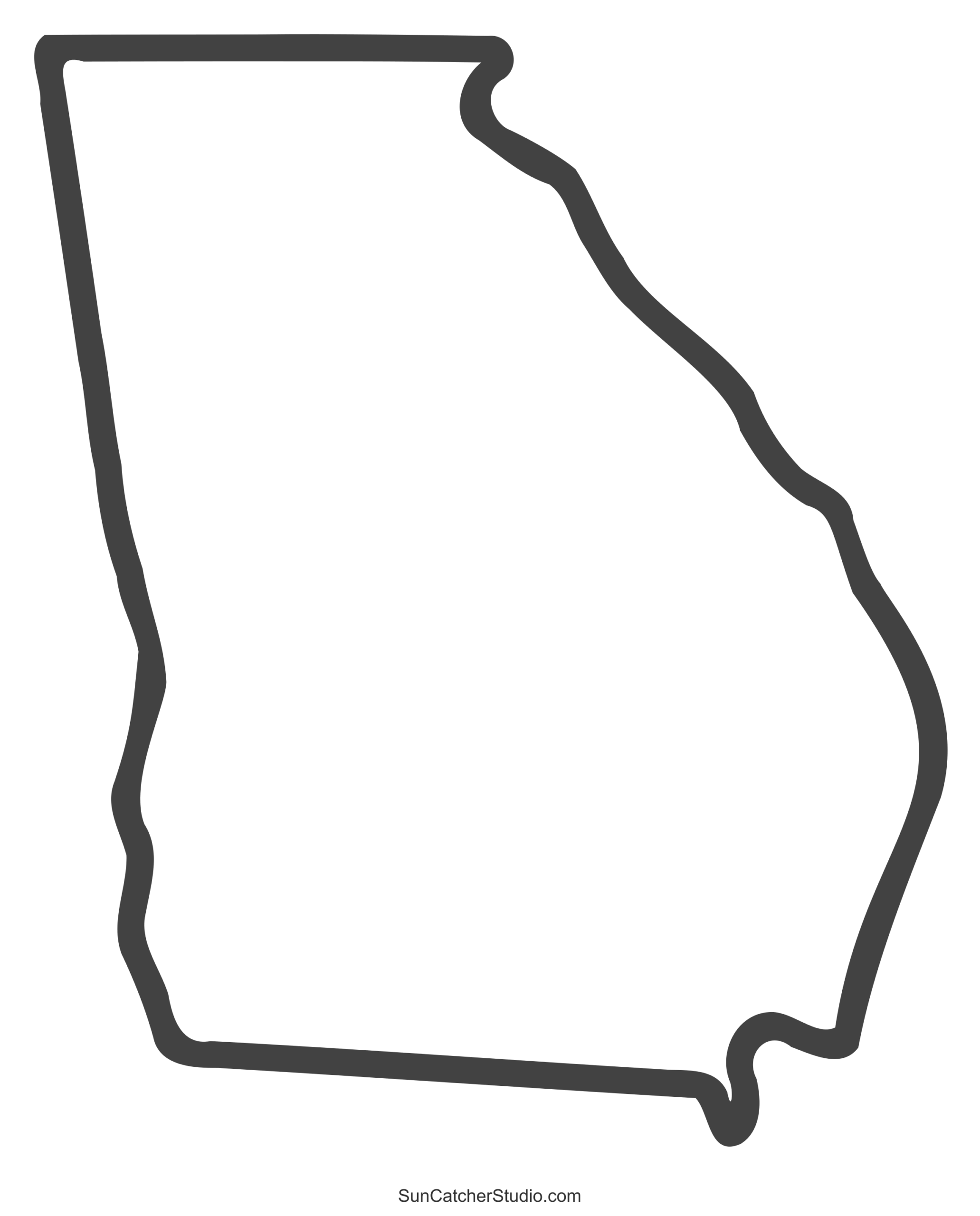 Georgia Printable Blank Map
