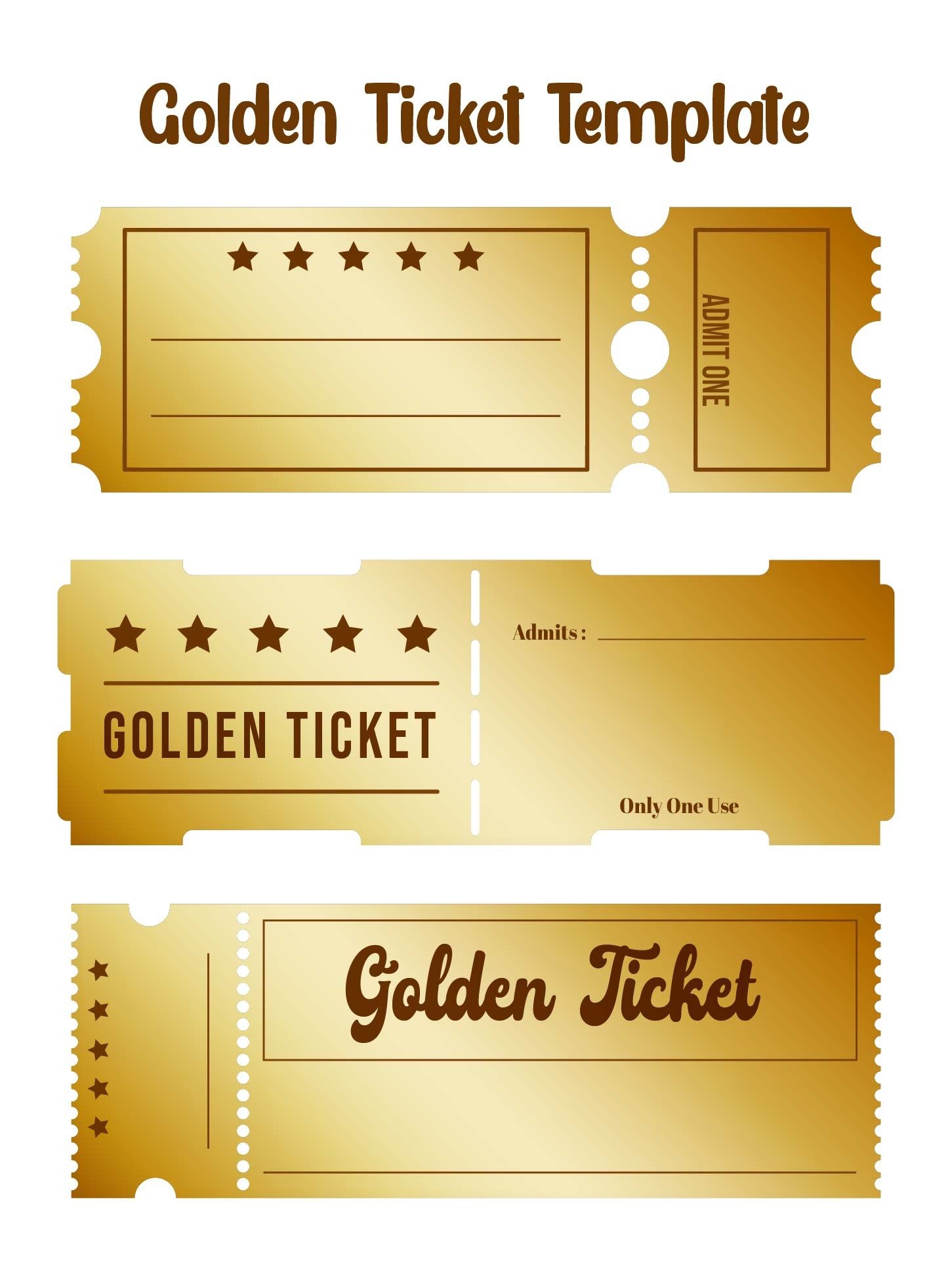 Golden Ticket Template 10 Free PDF Printables Printablee